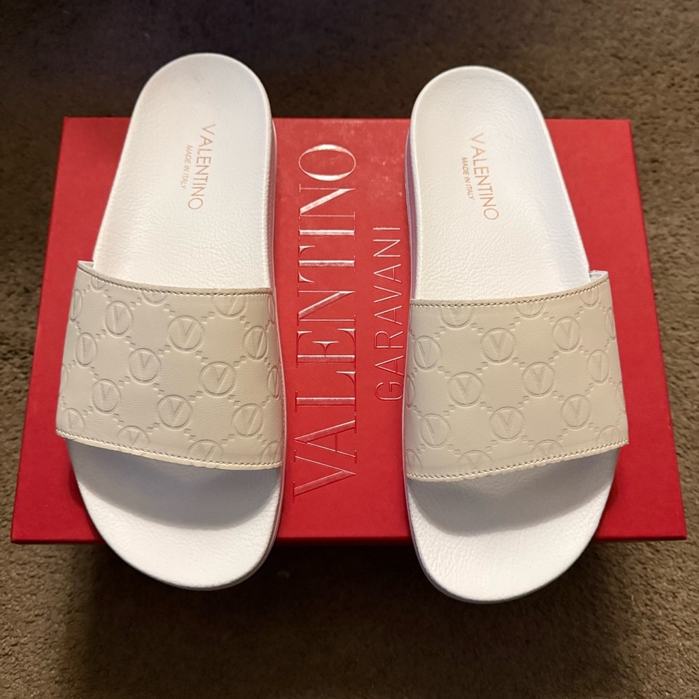 Valentino Monogram Slides NWT